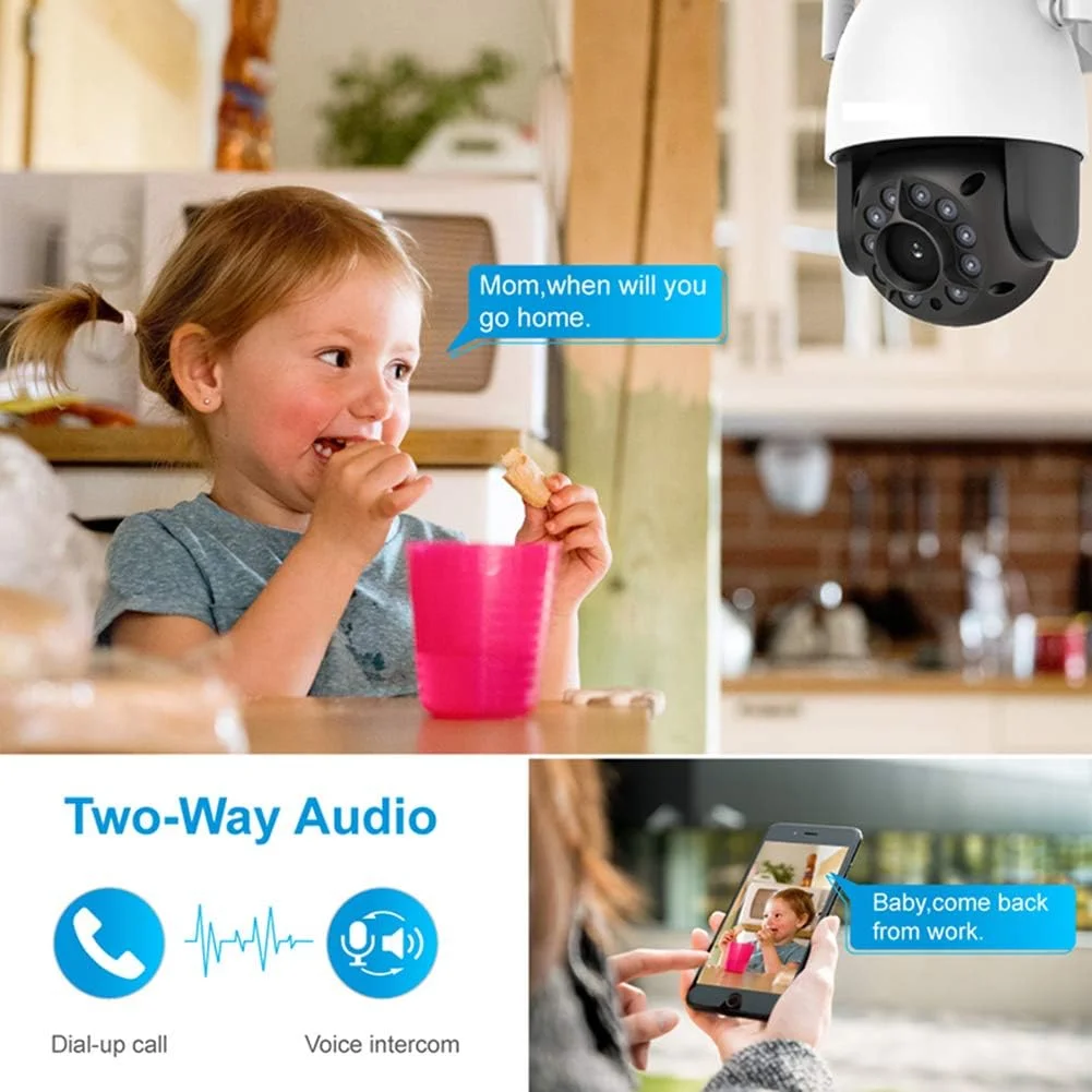 دوربین مداربسته وای فای CLX 1080P Camhi IP، 2 مگاپیکسل، دام، مناسب فضای باز، دارای صدای دو طرفه، نظارت تصویری بی سیم، ضد آب، قابلیت چرخش افقی/عمودی، 4G + کارت حافظه 128 گیگابایتی دوربین مداربسته وای فای CLX 1080P Camhi IP، 2 مگاپیکسل، دام، مناسب فضای باز، دارای صدای دو طرفه، نظارت تصویری بی سیم، ضد آب، قابلیت چرخش افقی/عمودی، 4G + کارت حافظه 128 گیگابایتی