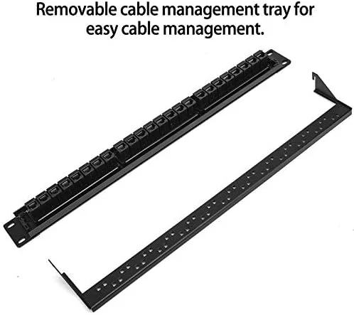 پچ پنل 24 پورت CAT6 رک 1U کابینت 19 اینچی، آداپتور کابل RJ45، قاب ماژولار