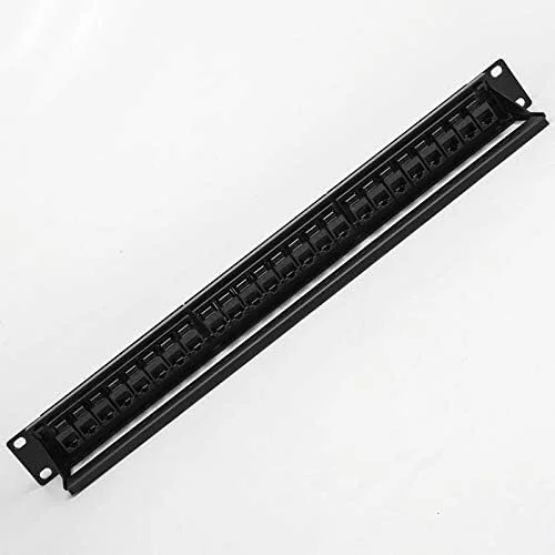 پچ پنل 24 پورت CAT6 رک 1U کابینت 19 اینچی، آداپتور کابل RJ45، قاب ماژولار
