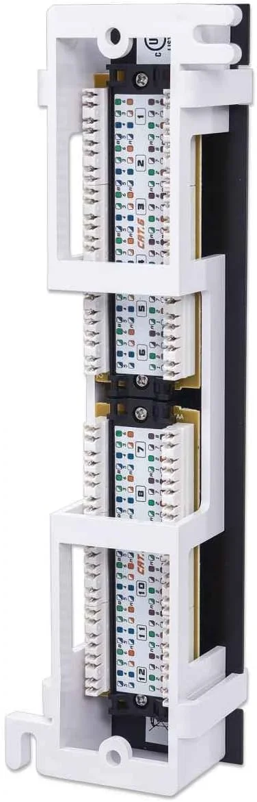 پچ پنل Intellinet، Cat6، نصب دیواری، UTP، 12 پورت، مشکی