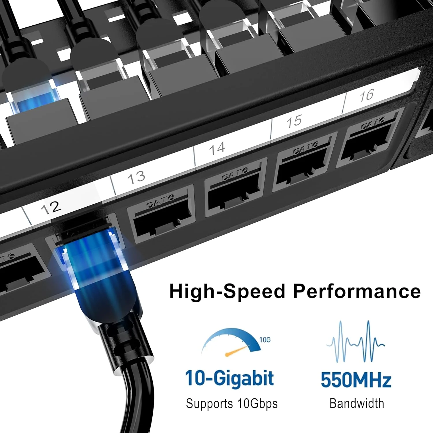 پچ پنل 24 پورت Jadaol، قابل نصب در رک یا روی دیوار، 19 اینچی، 1U، پنل شبکه Cat6 از پیش بارگذاری شده با 24 کوپلر کیستون به همراه 1 عدد اضافی، پچ پنل اترنت 10 گیگابیتی با مدیریت کابل و میله پشتیبانی