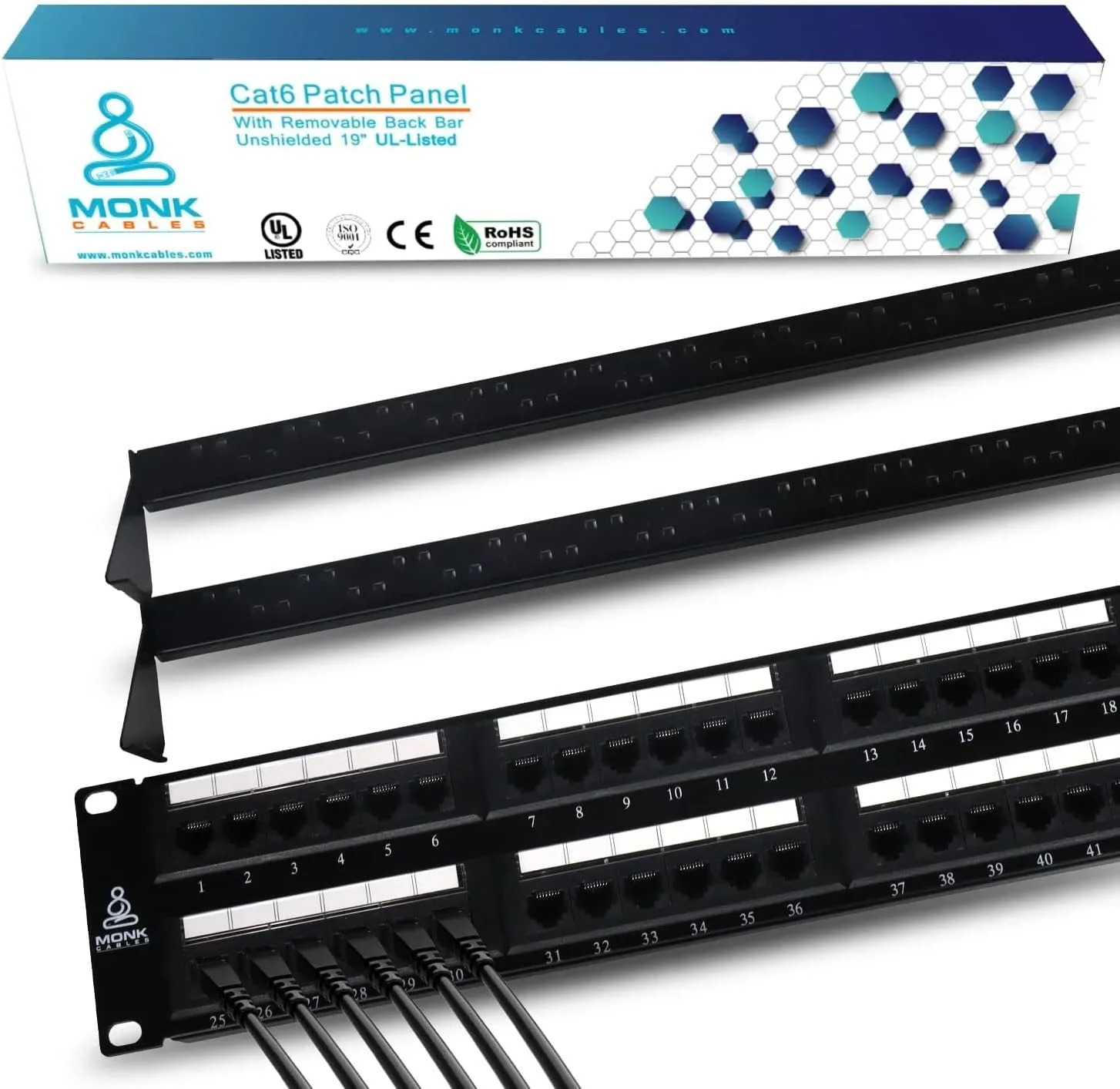 پنل پچ CAT6 مونک کیبلز | پانچ‌دان | ۴۸ پورت