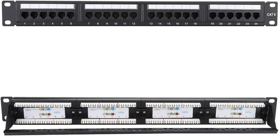 پنل پچ کابل CAT6، رک داده پرسرعت برای کابل های مرتب، مناسب برای ساخت اتاق ماشین، جنس فولاد