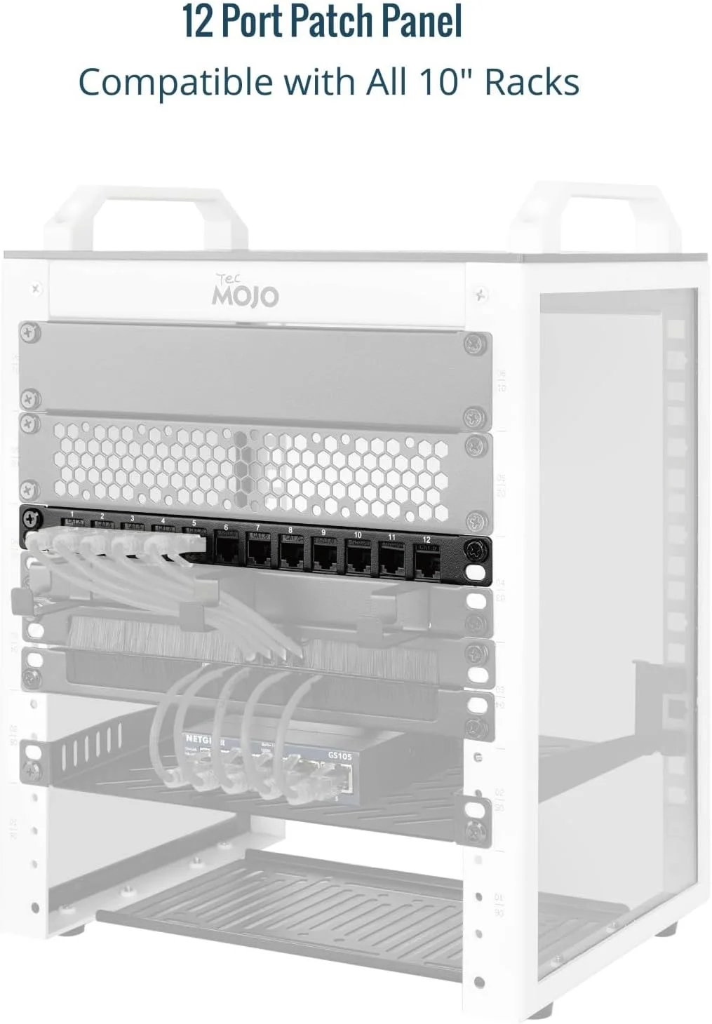 پنل پچ 12 پورت Cat6 تک موجو، پنل ماژولار نصب شده در رک 0.5U با کوپلر کیستون، برای رک سرور 10 اینچی و کابینت شبکه، گیگابیت اترنت، مشکی پنل پچ 12 پورت Cat6 تک موجو، پنل ماژولار نصب شده در رک 0.5U با کوپلر کیستون، برای رک سرور 10 اینچی و کابینت شبکه، گیگابیت اترنت، مشکی