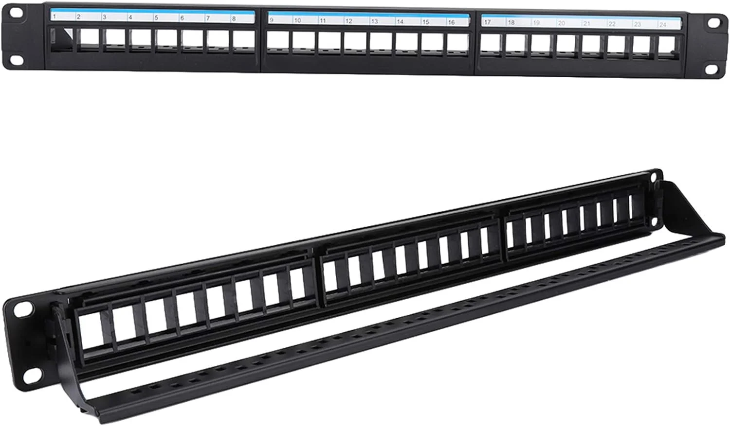 پچ پنل دیتا 24 پورت VELATEMOR سایز 19 اینچ، رک کابل CAT6 قابل نصب