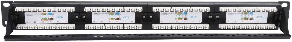 پنل پچ 24 پورت XUMIUZIY، رک کابل CAT-6 پرسرعت مناسب برای سیم کشی جریان ضعیف و ساخت اتاق ماشین