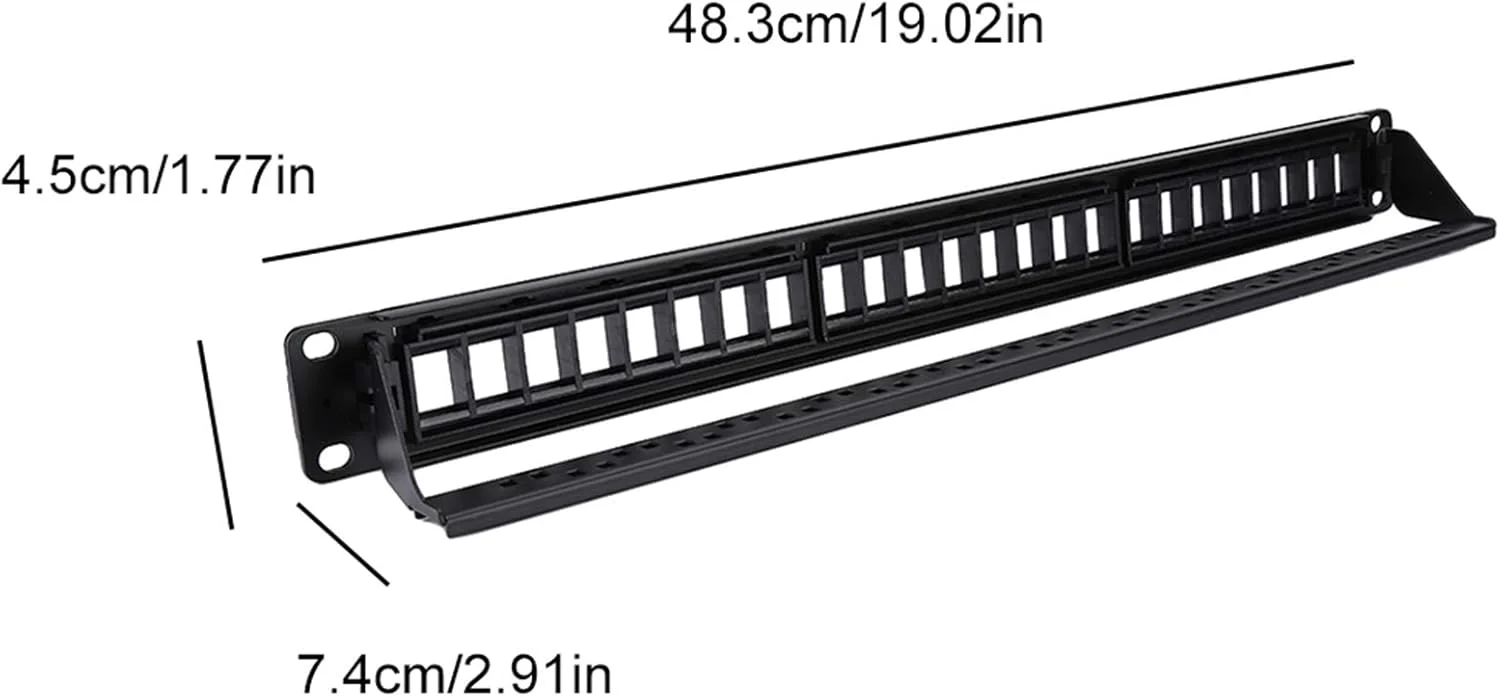 پچ پنل دیتا 24 پورت VELATEMOR سایز 19 اینچ، رک کابل CAT6 قابل نصب