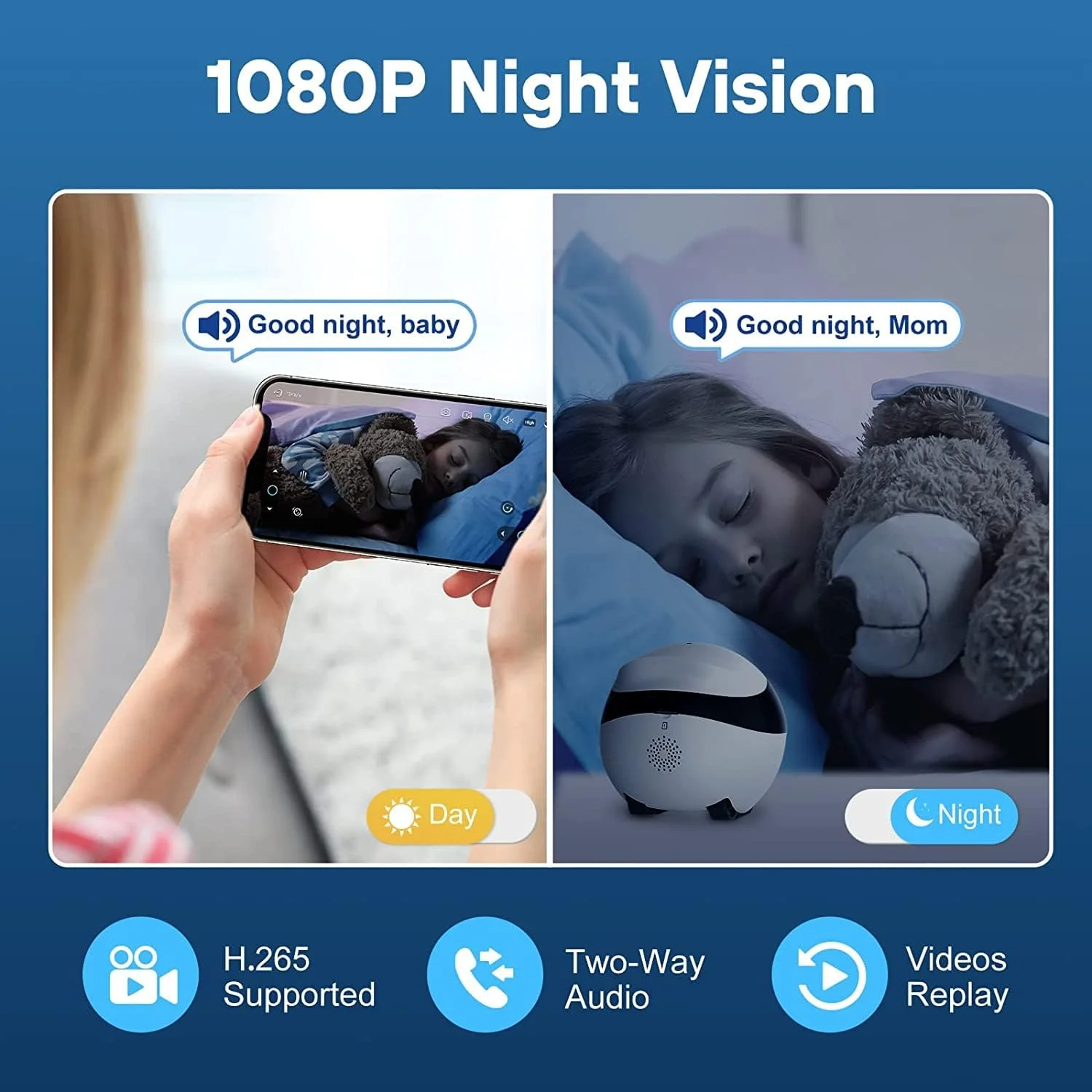 دوربین نظارتی بی سیم داخلی Enabot، دوربین حیوانات خانگی 1080P، دوربین گنبدی متحرک خودشارژ، IP WLAN با صدای دو طرفه، دید در شب IR، کروز خودکار، دسترسی از راه دور، اسلات کارت SD