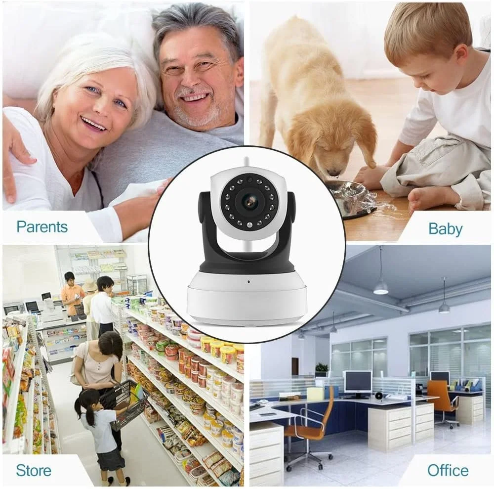 دوربین مداربسته وایرلس HD با دید در شب/صدای دو طرفه/چرخش افقی و عمودی/وای فای داخلی مناسب منزل، نظارت بر حیوانات خانگی و کودک/مانیتورینگ از راه دور با اپلیکیشن موبایل دوربین مداربسته وایرلس HD با دید در شب/صدای دو طرفه/چرخش افقی و عمودی/وای فای داخلی مناسب منزل، نظارت بر حیوانات خانگی و کودک/مانیتورینگ از راه دور با اپلیکیشن موبایل