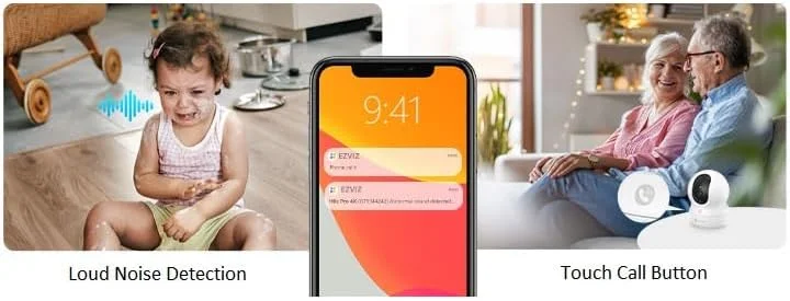 دوربین امنیتی فضای باز EZVIZ H6C Pro 4K Ultra HD، یکپارچه سازی دستیار صوتی خانه هوشمند، 8 مگاپیکسل، هشدارهای حرکتی، طراحی مقاوم در برابر آب و هوا، سفید دوربین امنیتی فضای باز EZVIZ H6C Pro 4K Ultra HD، یکپارچه سازی دستیار صوتی خانه هوشمند، 8 مگاپیکسل، هشدارهای حرکتی، طراحی مقاوم در برابر آب و هوا، سفید