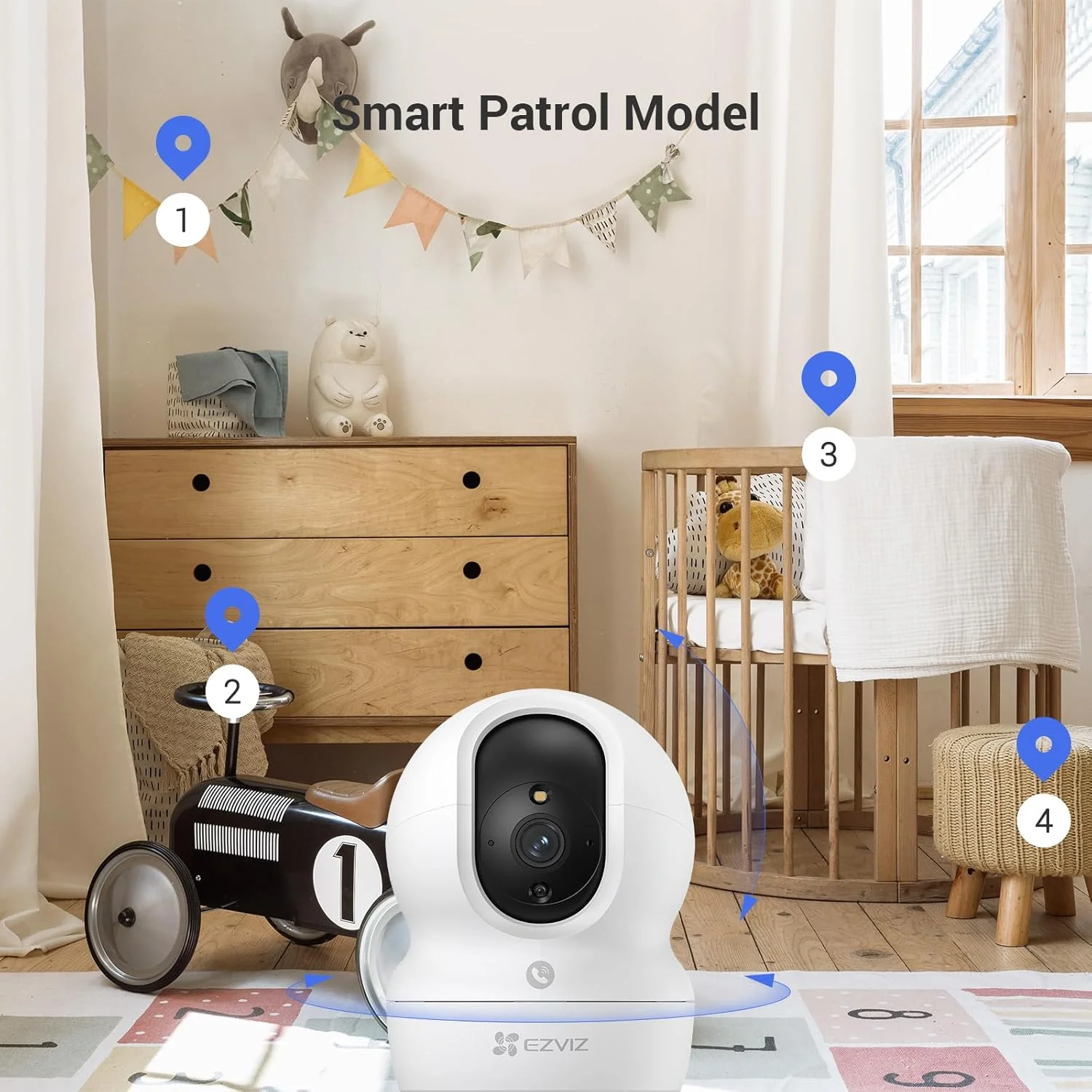 دوربین مداربسته وای فای خانگی 4 مگاپیکسلی EZVIZ با صدا و تصویر، دکمه تماس، دوربین داخلی 360 درجه، دید در شب رنگی، تشخیص انسان و صدا با ردیابی خودکار، صدای دو طرفه، وای فای دو بانده، مدل CP1 Pro 4MP دوربین مداربسته وای فای خانگی 4 مگاپیکسلی EZVIZ با صدا و تصویر، دکمه تماس، دوربین داخلی 360 درجه، دید در شب رنگی، تشخیص انسان و صدا با ردیابی خودکار، صدای دو طرفه، وای فای دو بانده، مدل CP1 Pro 4MP