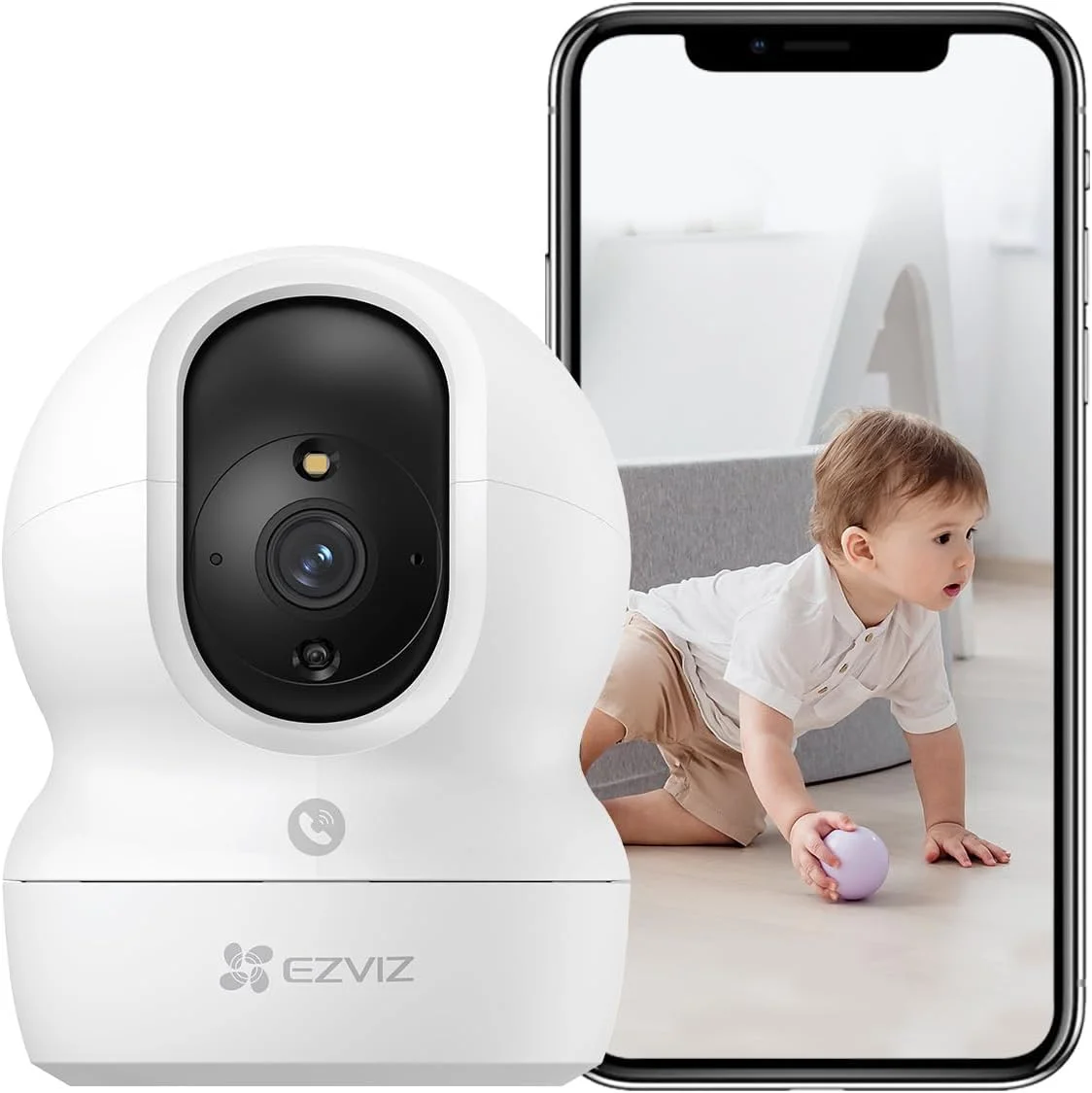 دوربین مداربسته وای فای خانگی 4 مگاپیکسلی EZVIZ با صدا و تصویر، دکمه تماس، دوربین داخلی 360 درجه، دید در شب رنگی، تشخیص انسان و صدا با ردیابی خودکار، صدای دو طرفه، وای فای دو بانده، مدل CP1 Pro 4MP دوربین مداربسته وای فای خانگی 4 مگاپیکسلی EZVIZ با صدا و تصویر، دکمه تماس، دوربین داخلی 360 درجه، دید در شب رنگی، تشخیص انسان و صدا با ردیابی خودکار، صدای دو طرفه، وای فای دو بانده، مدل CP1 Pro 4MP