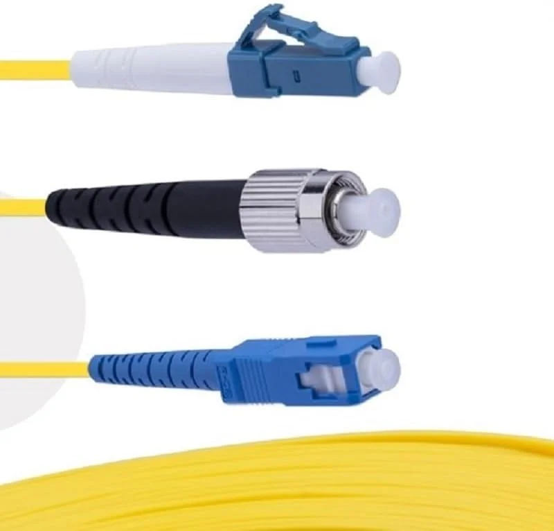 سیم های پچ فیبر نوری SC/LC/FC آبی/سبز SM سینگل مود سیمپلکس، 10 عدد در بسته (3 متر)