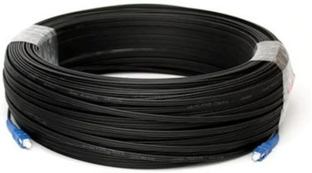 کابل پچ فیبر نوری بیرونی SC SM Simplex FTTH به طول 150 متر، کابل اتصال فیبر نوری سینگل مود Simplex SC، کابل جامپر فیبر نوری FTTH