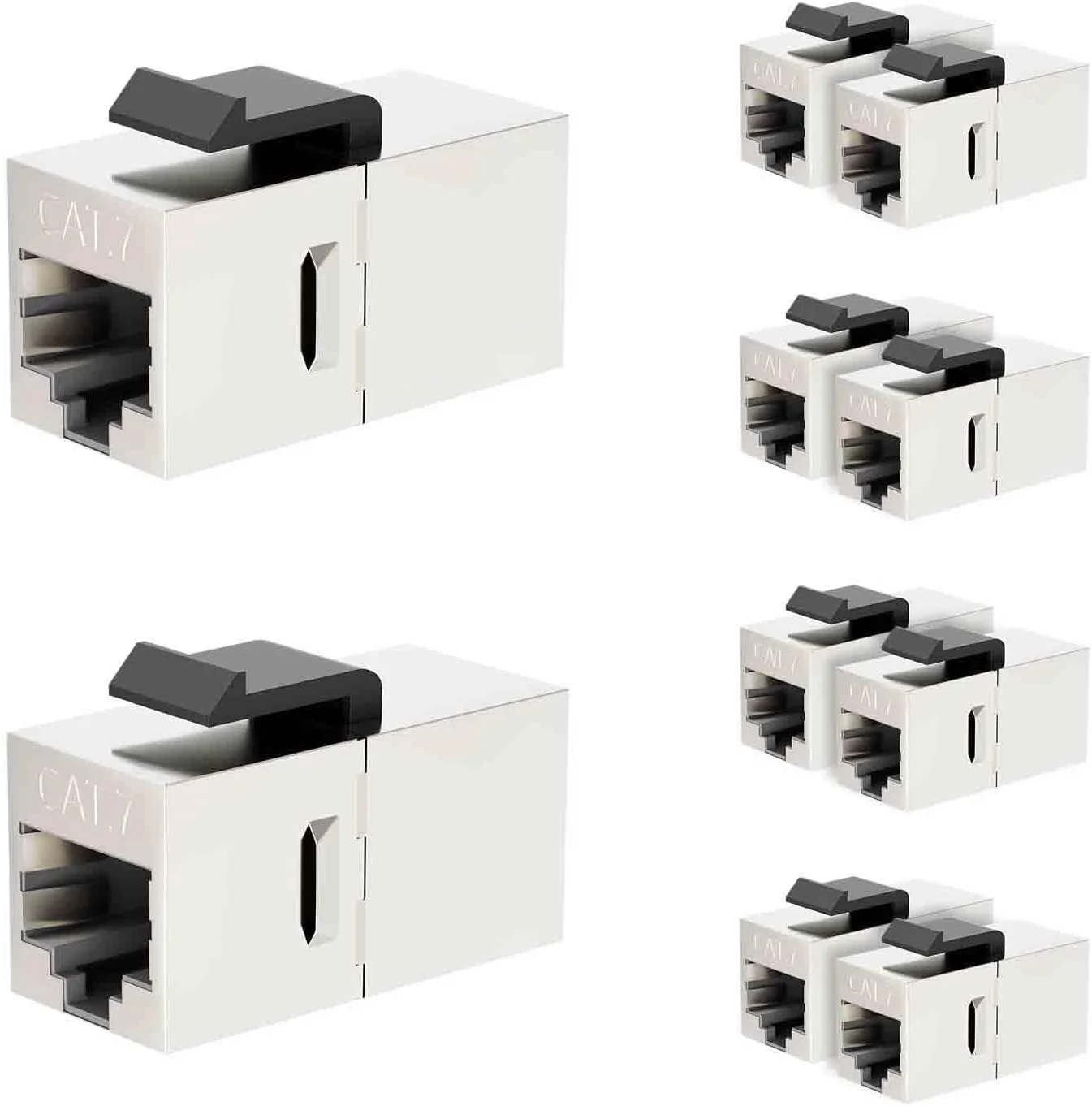 کوپلر CAT7 RJ45 کیستون شیلددار NALACAL، بسته 10 عددی، کوپلر اترنت، جک کیستون مادگی به مادگی، اینسرت کیستون STP برای کابل Cat7/Cat6a/Cat6/Cat5e (بسته 10 عددی)