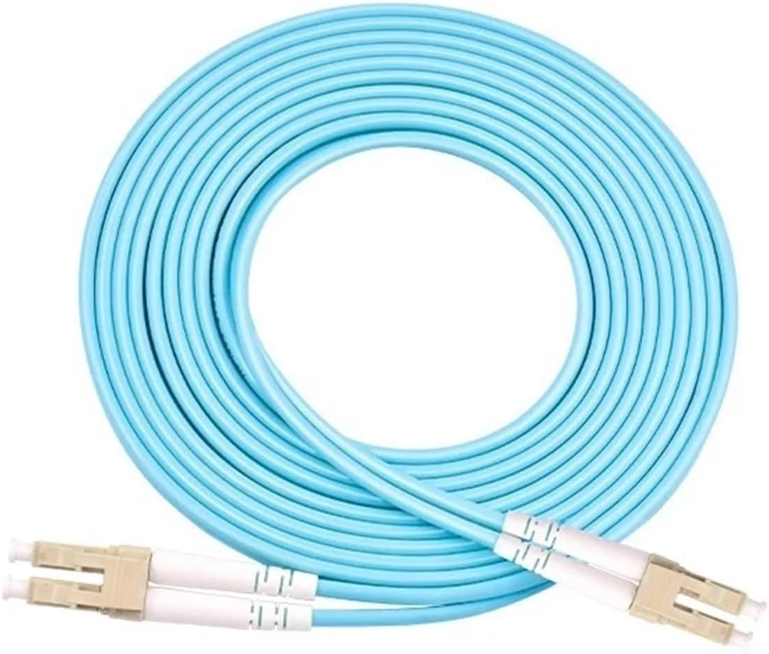 کابل فیبر نوری OM3، یک تا صد متر، دوبلکس، 0.2 متر، 0.5 متر (8 متر، 10 عدد، LC-LC بدون گیره)