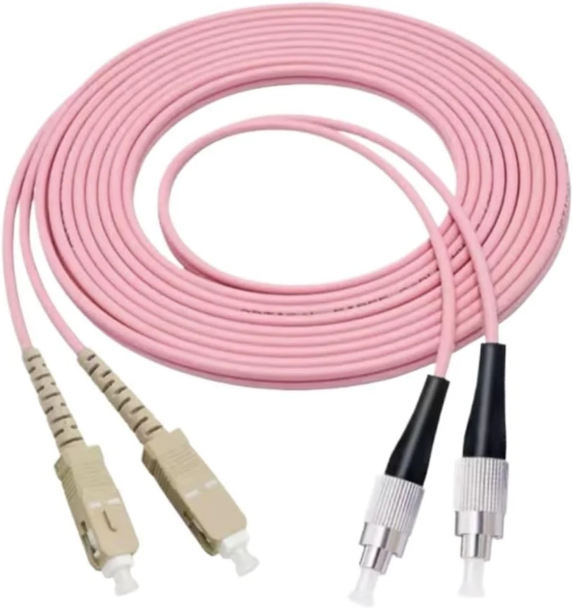 کابل فیبر نوری HAIZHI OM4، 1 تا 100 متر، دوبلکس، 0.2 متر، 0.5 متر، LC SC FC ST (50 متر، 1 عدد، SC-FC)