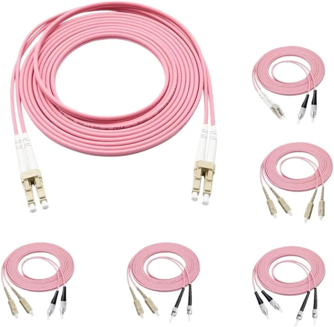 کابل فیبر نوری HAIZHI OM4، 1 تا 100 متر، دوبلکس، 0.2 متر، 0.5 متر، LC SC FC ST (50 متر، 1 عدد، SC-FC)