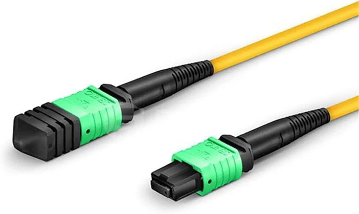 کابل فیبر نوری MPO هایژی 24 هسته ای مادگی نوع B OS2 زرد گرد 1-5 متری (افت نوری کمتر از 0.7dB در 5 متر)