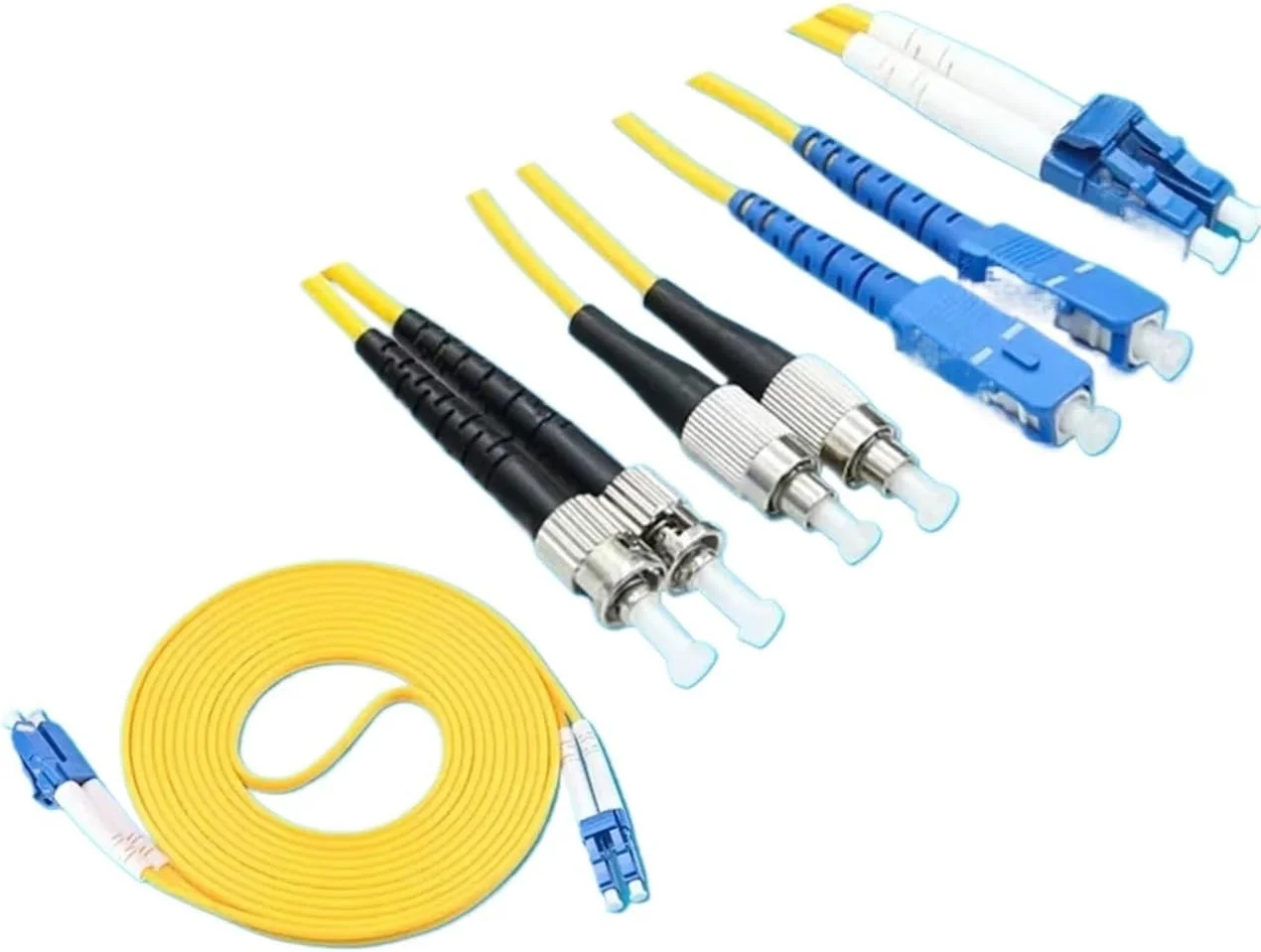 سیم رابط فیبر نوری DX SM SC LC FC ST دوبلکس تک حالته 2.0mm 3.0mm DX (80M, ST-FC)