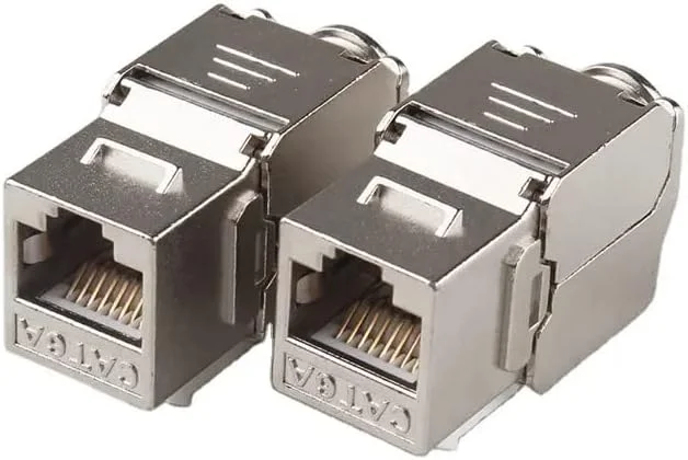 جک ماژول کیستون DKURVE - بسته 12 عددی جک کیستون CAT6A شیلددار RJ45 Cat 6A ماژول اترنت 10 گیگابیت با محفظه فلزی شیلددار