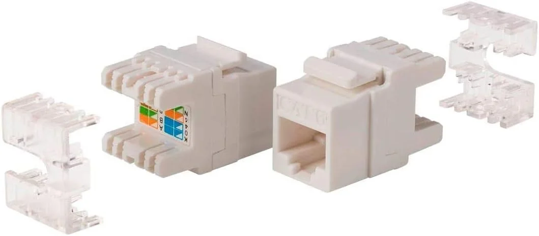 DKURVE® Cat6 UTP جک کیستون 180 درجه RJ45 (بسته 100 عددی)