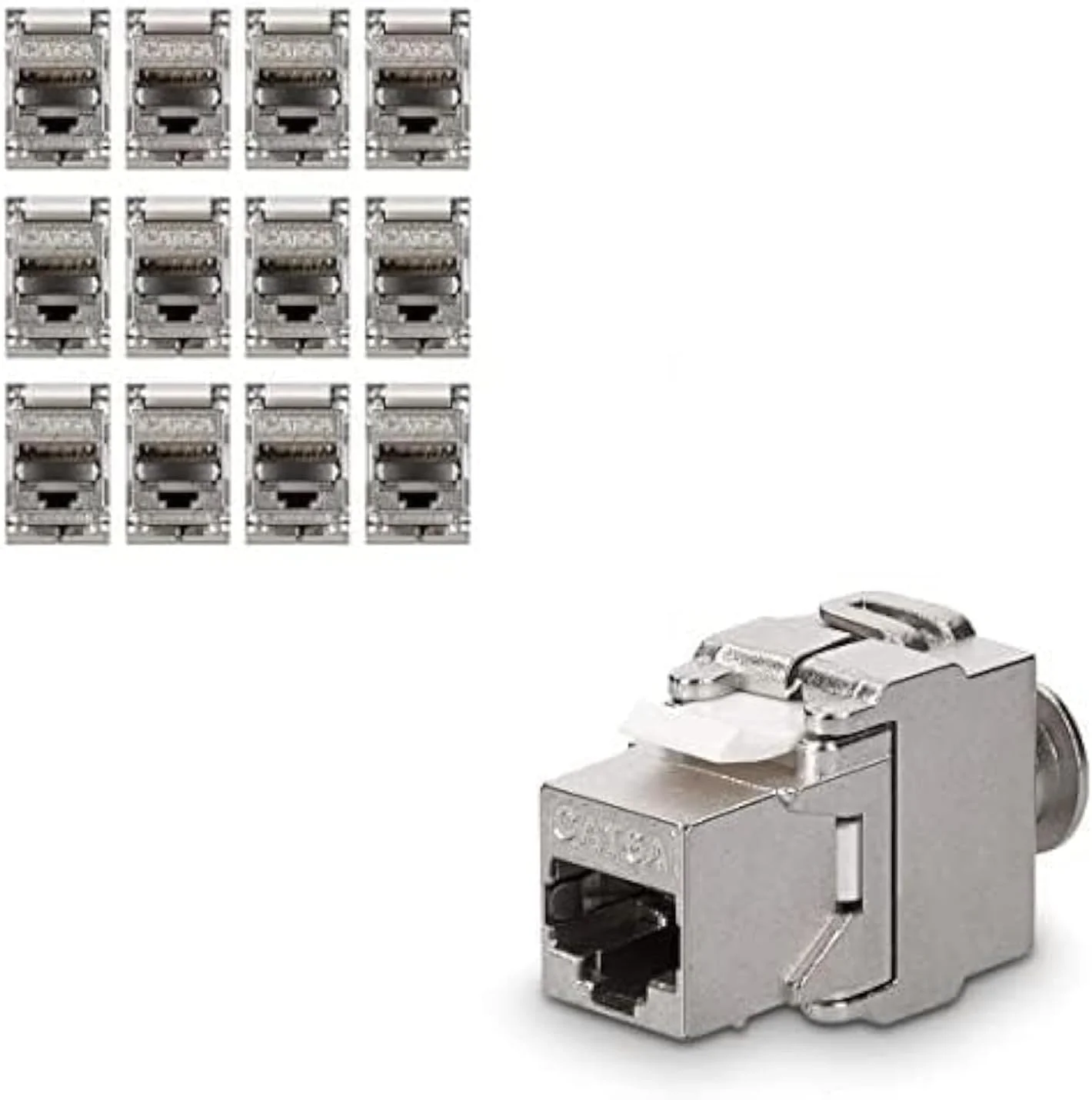 اتصالات کیستون DKURVE® - ماژول کیستون CAT6A شیلددار RJ45 Cat 6A ماژول اترنت 10 گیگابیت با فلز شیلددار (12 عدد)