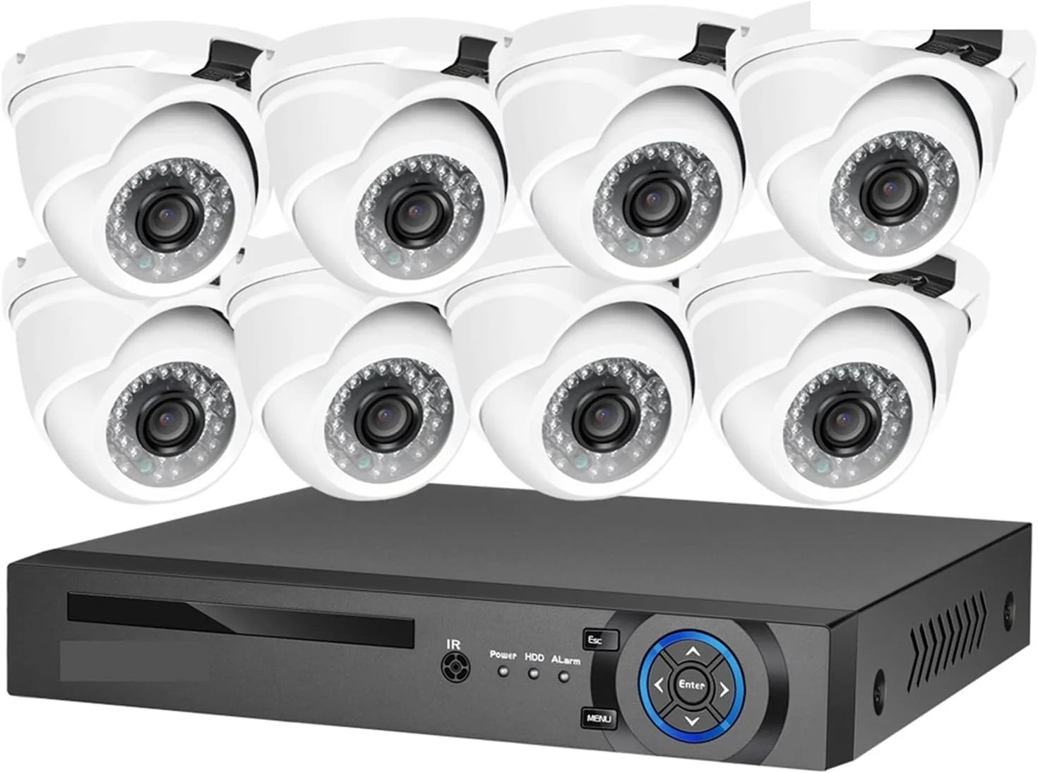 دوربین های مداربسته FURLOU 4K، سیستم دوربین مداربسته 8 مگاپیکسلی با قابلیت تشخیص چهره، ضبط ویدیویی POE NVR Kit، دوربین مداربسته فلزی گنبدی مناسب فضای باز، دوربین هوش مصنوعی CCTV