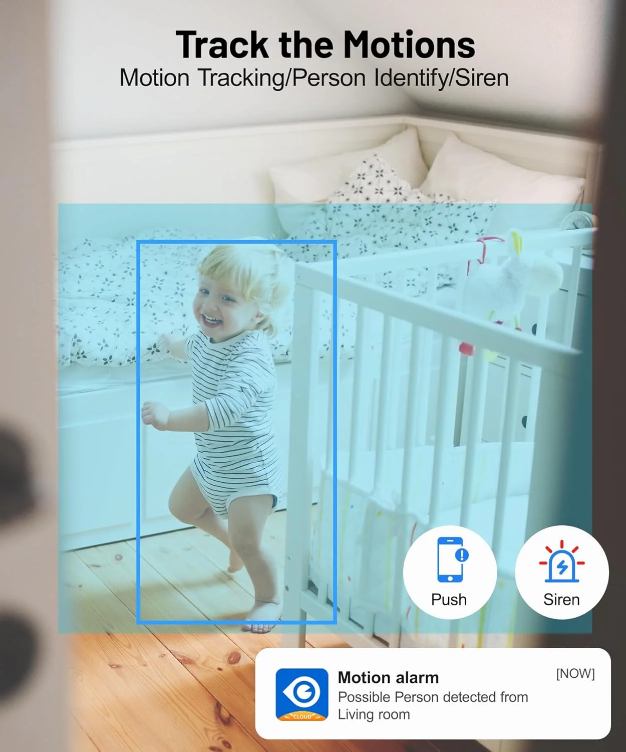 دوربین های امنیتی خانگی 2K GALAYOU، دوربین های وای فای 2.4 گیگاهرتزی برای امنیت خانه، دوربین مانیتور کودک برای اتاق کودک/سالمندان/پرستار بچه با ردیابی هوشمند حرکت