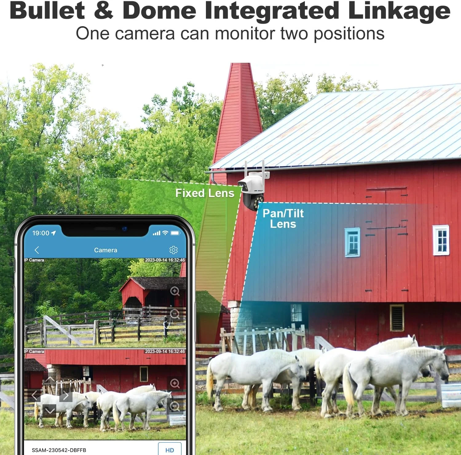 دوربین مداربسته 3G/4G LTE بدون وای فای GENBOLT، دوربین مداربسته سلولی دو لنز با سیم کارت، دوربین مداربسته IP با قابلیت ردیابی انسان و ذخیره سازی ابری