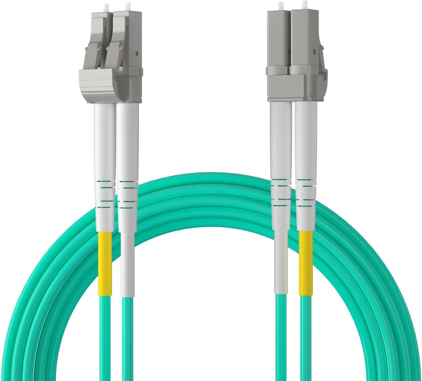 کابل فیبر نوری 10Gtek - LC به LC OM3 10Gb/Gigabit Multi-Mode Jumper Duplex 50/125 LSZH، مناسب برای فرستنده گیرنده SFP، شبکه های فیبر کامپیوتر و تجهیزات تست فیبر، 1 متری (3.3 فوت)