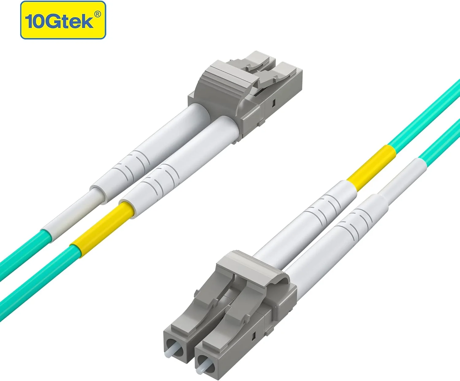 کابل فیبر نوری 10Gtek - LC به LC OM3 10Gb/Gigabit Multi-Mode Jumper Duplex 50/125 LSZH، مناسب برای فرستنده گیرنده SFP، شبکه های فیبر کامپیوتر و تجهیزات تست فیبر، 1 متری (3.3 فوت)