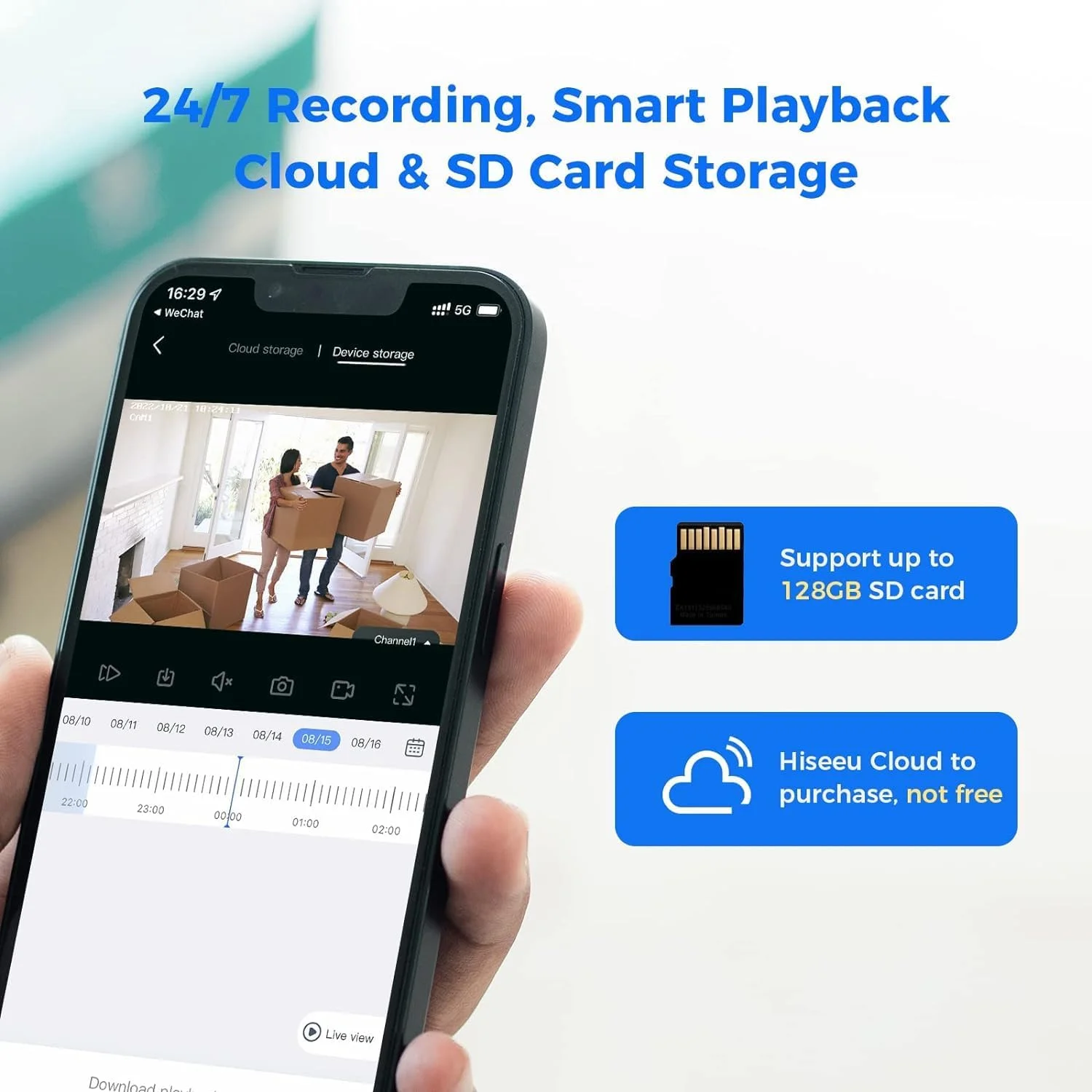 دوربین مداربسته بیسیم فضای باز Hiseeu، دوربین نظارتی وایفای 5 مگاپیکسلی با دید در شب رنگی، قابلیت چرخش افقی/عمودی با تشخیص حرکت/آژیر/هشدار نور، صدای دو طرفه، ضد آب IP66، سازگار با Echo Show دوربین مداربسته بیسیم فضای باز Hiseeu، دوربین نظارتی وایفای 5 مگاپیکسلی با دید در شب رنگی، قابلیت چرخش افقی/عمودی با تشخیص حرکت/آژیر/هشدار نور، صدای دو طرفه، ضد آب IP66، سازگار با Echo Show