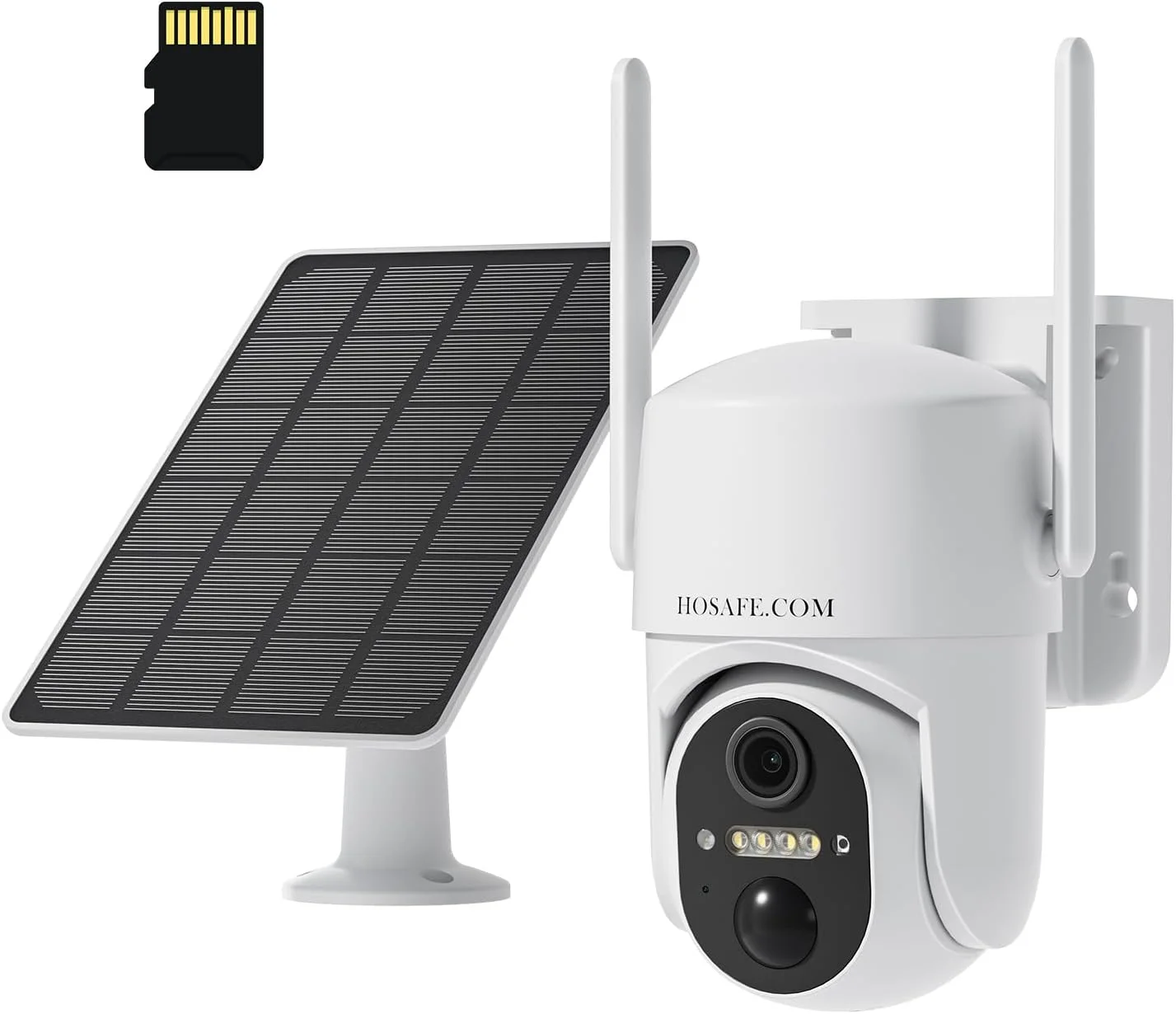 دوربین مداربسته وای فای بی سیم، دوربین مداربسته فضای باز، دوربین خورشیدی بی سیم فضای باز، صدای دو طرفه، هشدار تشخیص حرکت، دید در شب رنگی، ضد آب
