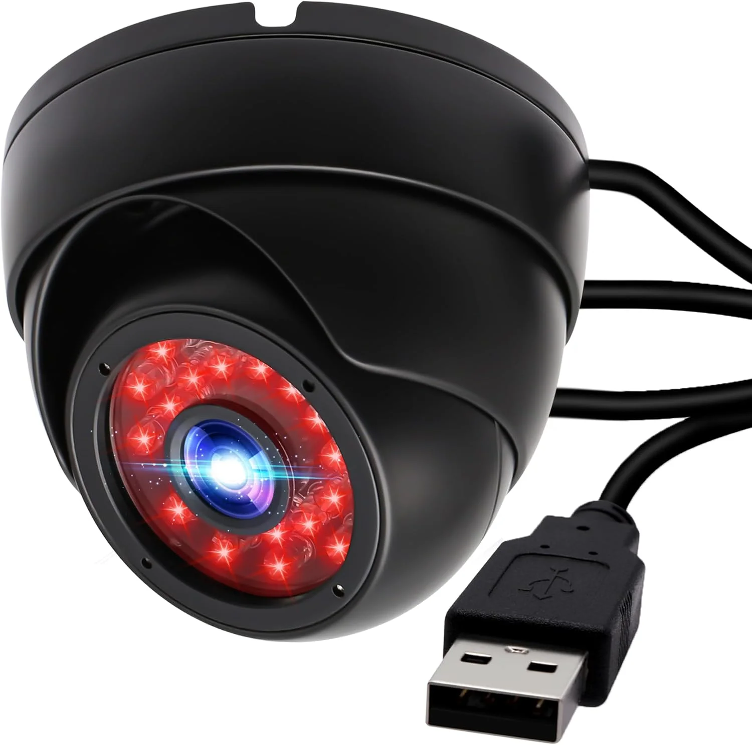 دوربین مداربسته USB Dome با کیفیت 2 مگاپیکسل، دید در روز و شب، ضد آب و هوا، دوربین مداربسته 1080P Dome مناسب فضای باز، سازگار با خانه هوشمند، تشخیص حرکت برای نظارت بر کودک و حیوانات خانگی، دید در شب تا 24 متر