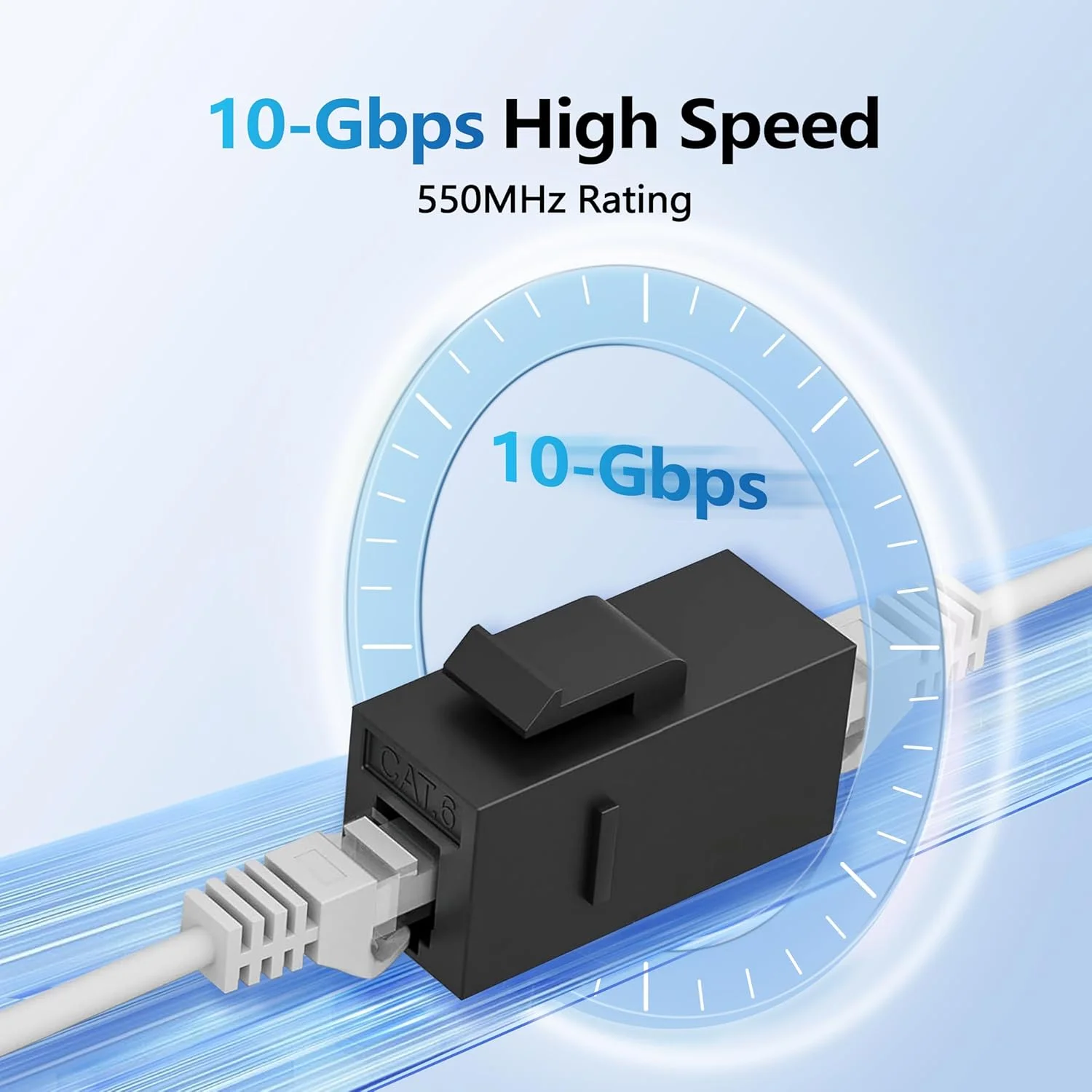 کوپلر کیستون Cat6 RJ45 CableGeeker (بسته 25 عددی)، مادگی به مادگی Cat 6، درج کوپلر کیستون UTP Inline برای صفحه دیواری و پچ پنل، سفید