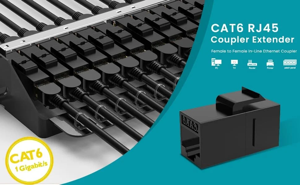 آداپتور اتصال کابل شبکه Chenyang CAT6 RJ45 مادگی به مادگی