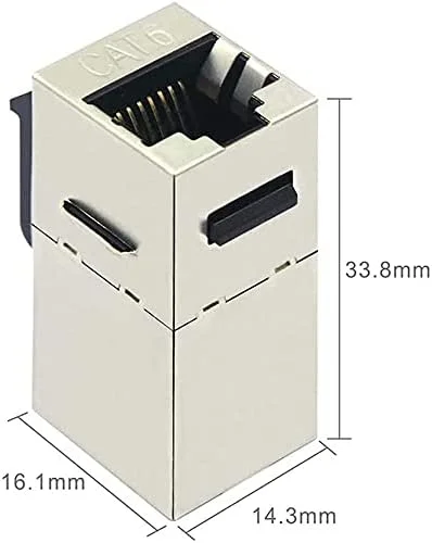 کوپلر کیستون اترنت Cat6/Cat5e DKURVE، محافظ دار STP کابل شبکه RJ45 مادگی به مادگی، اتصال دهنده/افزایش دهنده خطی - نقره ای (بسته 10 عددی)