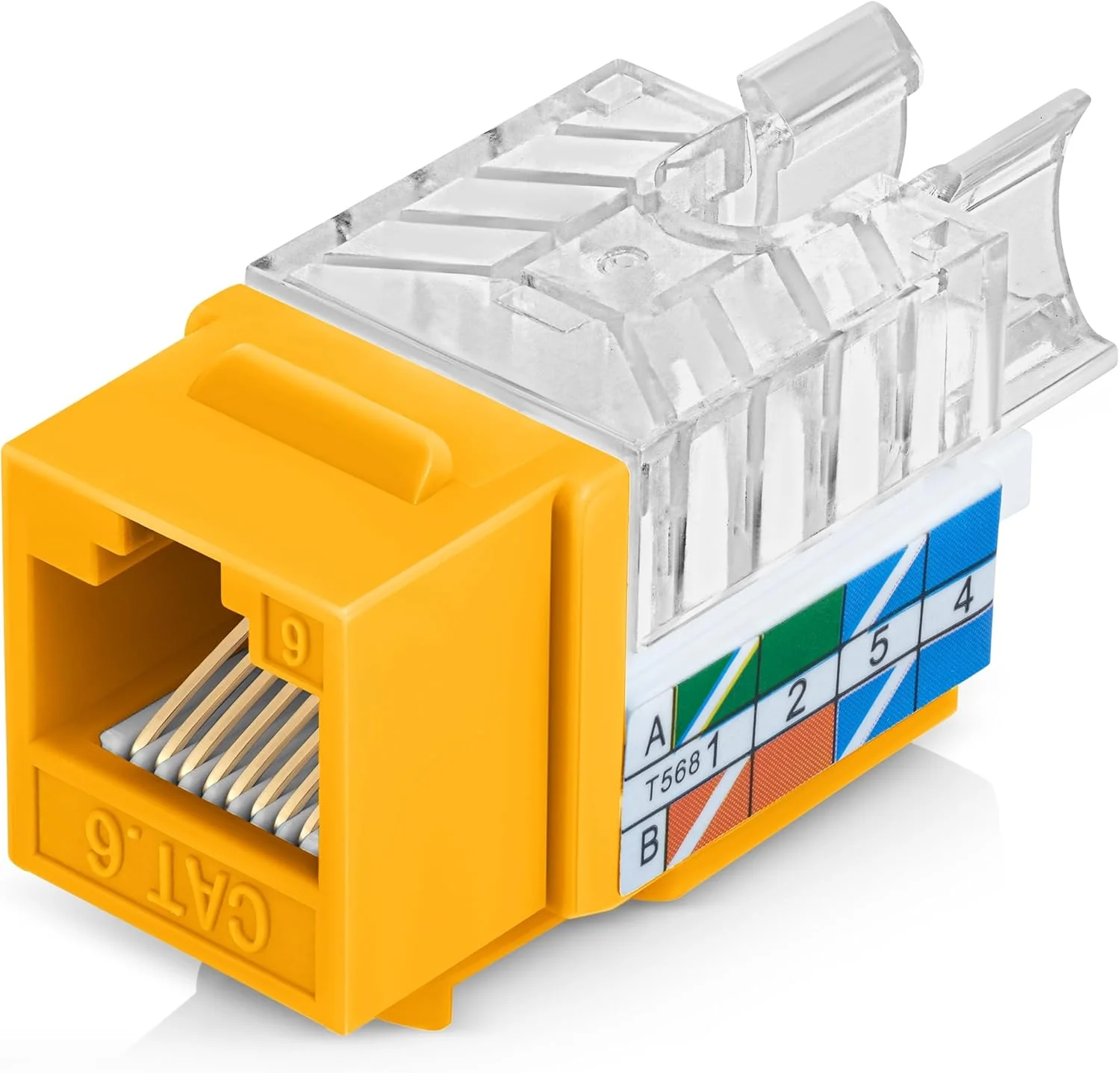 اتصالات کیستون RJ45 Cat6 زاویه دار 45 درجه Everest بسته 20 عددی - کانکتورهای RJ45 مادگی باریک - کیستون Cat 6 - سازگار با ابزار خاتمه دهی سریع زاویه دار 45 درجه - 45Term (B0BL3GS7ZY)
