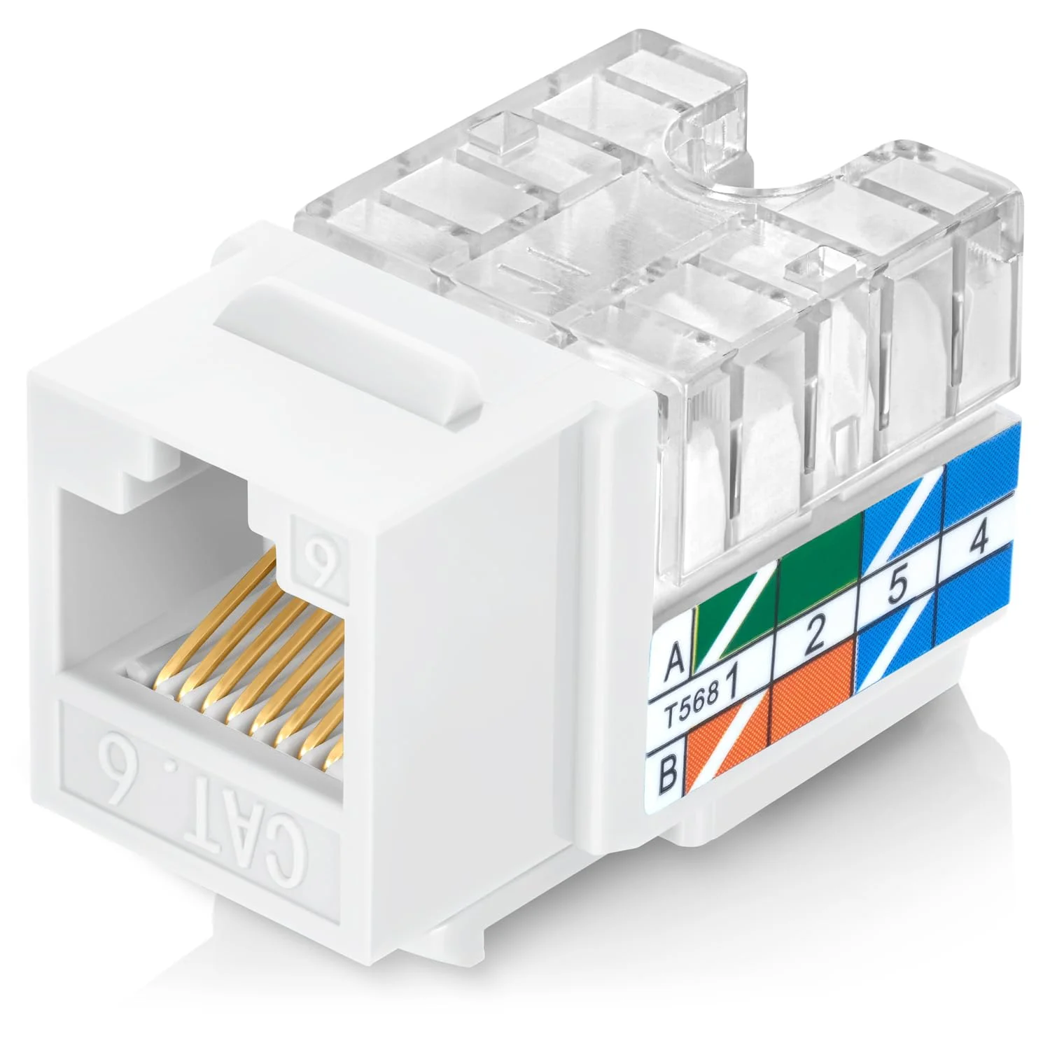 اتصالات کیستون RJ45 Cat6 زاویه دار 90 درجه Everest، بسته 100 عددی، سفید