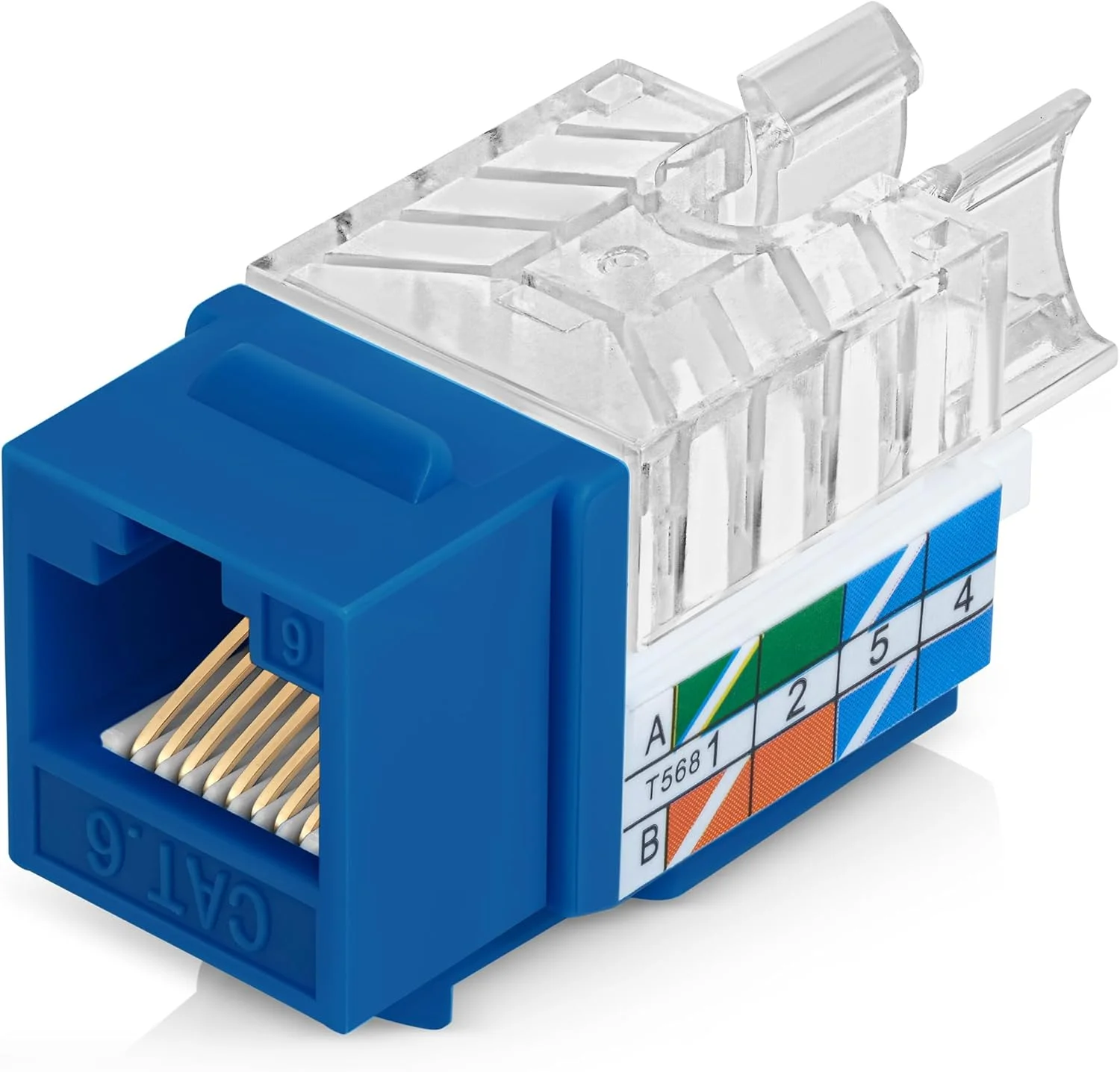 اتصالات کیستون RJ45 Cat6 زاویه دار 45 درجه اورست - بسته 100 عددی - آبی