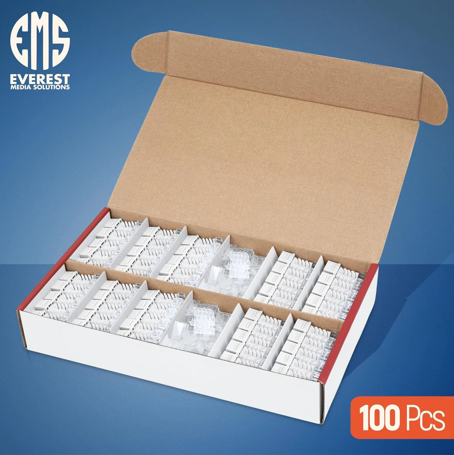 اتصالات کیستون RJ45 Cat6 زاویه دار 45 درجه اورست، بسته 100 عددی، سفید