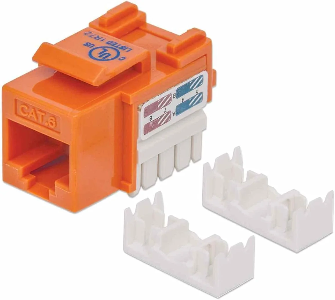 کانکتور مادگی کیستون شبکه اینتلی نت Cat6 UTP نارنجی