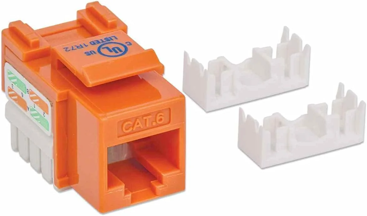کانکتور مادگی کیستون شبکه اینتلی نت Cat6 UTP نارنجی