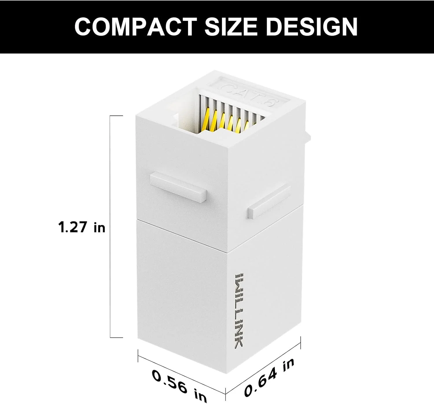 کوپلر کیستون RJ45 Cat6 آی ویلینک (بسته 5 عددی)، جک کیستون Cat6 مادگی به مادگی، درج کوپلر کیستون UTP، سفید