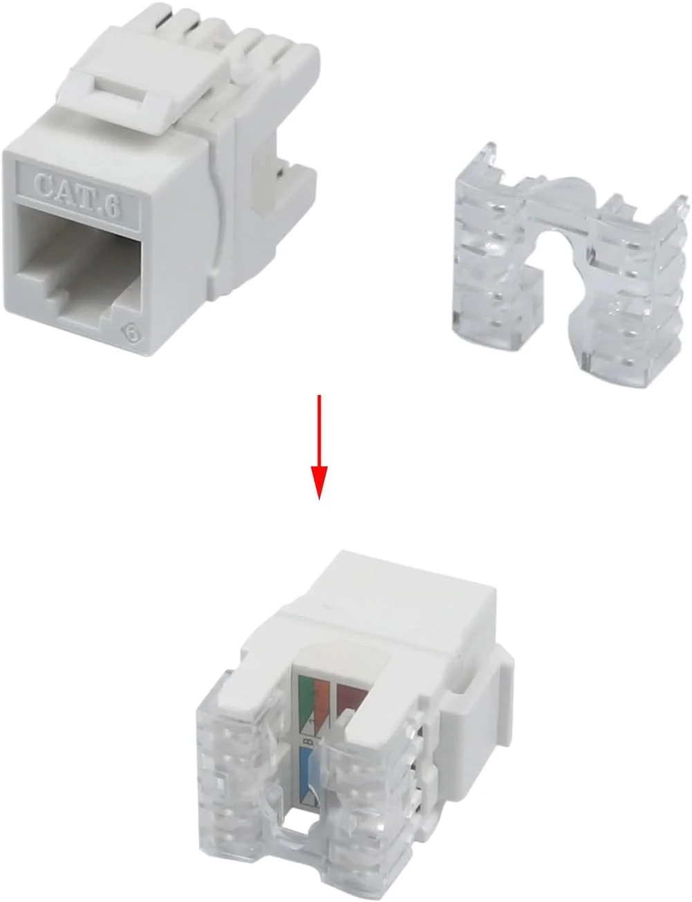 کانکتور مادگی کیستون RJ45 Cat6 جیچنگ (5 عددی)