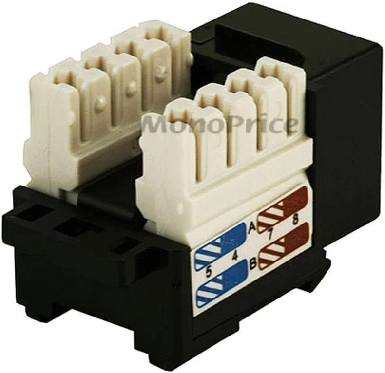 جک کیستون Cat6 پانچ پایین Monoprice - 105378 - مشکی