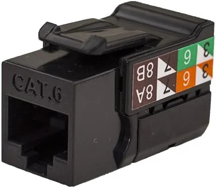 اتصال دهنده عمودی کابل شبکه CAT6 RJ45 مدل V-Max - رنگ مشکی - بسته 50 عددی