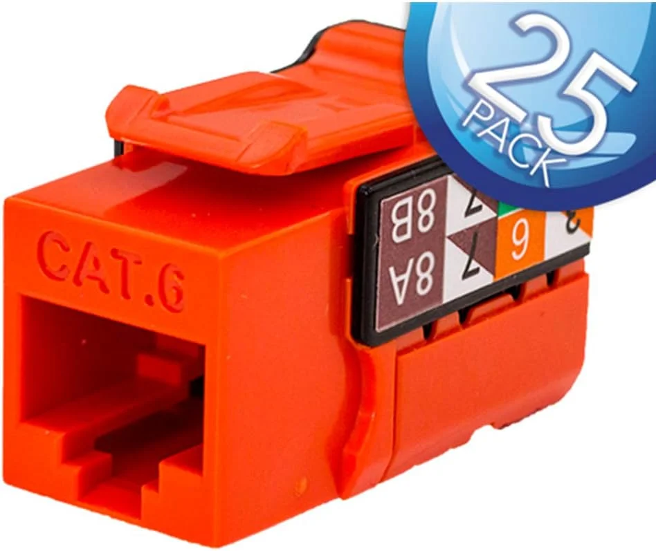 اتصال دهنده عمودی کابل Cat6 کیستون، بسته 25 عددی