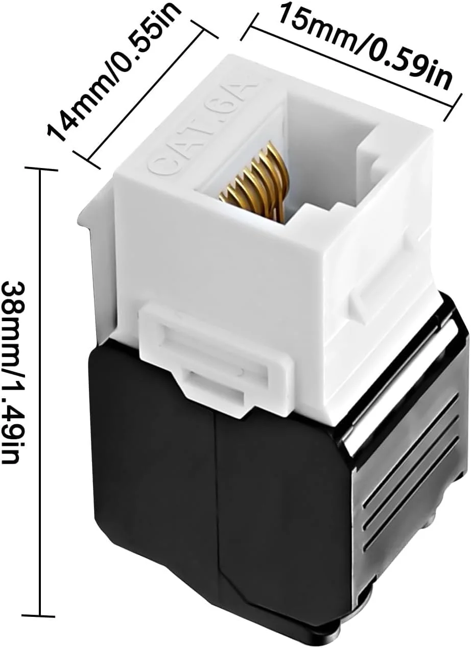 ماژول کیستون CAT6A XMSJSIY، سوکت RJ45، ماژول پنل شبکه Cat6A 10 گیگابیت بر ثانیه بدون نیاز به ابزار، ماژول کیستون RJ45 بسته شونده، آداپتور کابل اترنت - 5 عدد